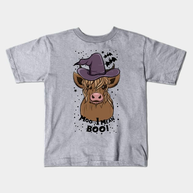 Cow Halloween Costume Moo I Mean Boo Kids T-Shirt by Teewyld
